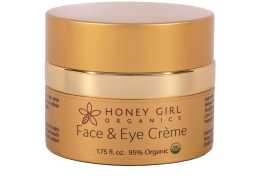 Honey Girl Organics Face & Eye Crème, USDA Certified Organic Facial Moisturizer & Under Eye Cream for Wrinkles, Dark Circles and Puffiness w/Hydrating Honey, Beeswax, Essential Oils & EVOO. 1.75oz